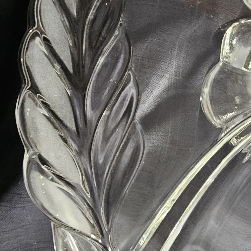 Mikasa Clear Glass Floral Divided Serving Platter